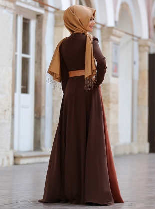 pınar şems kahverengi elbise modelleri