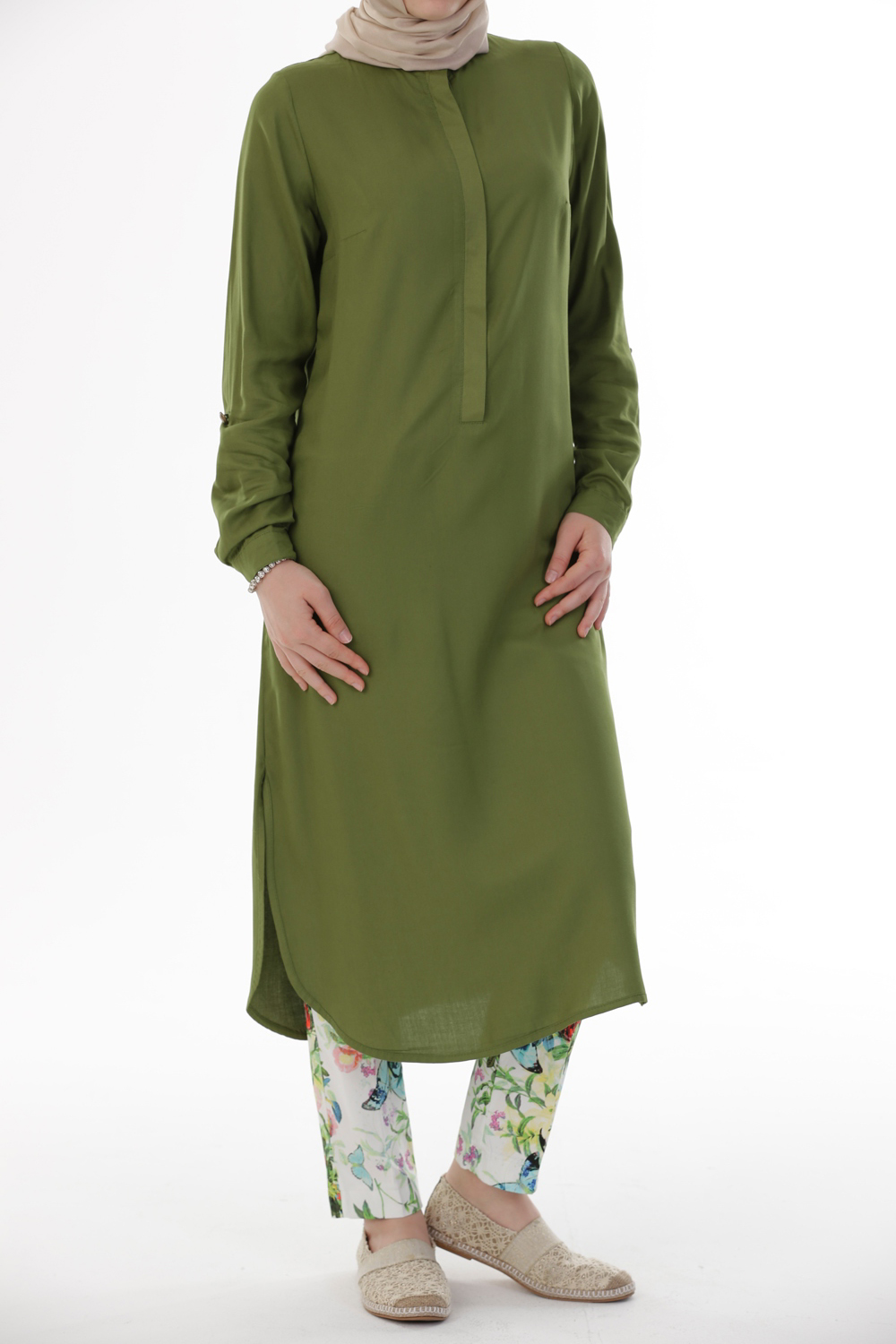 yeşil salaş elbise modeli